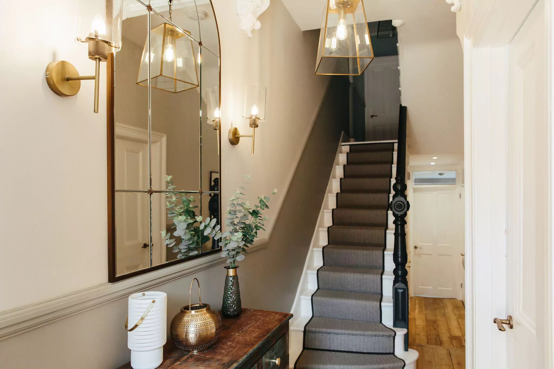 neutral and timeless hallway