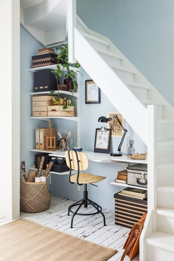 home office under stairs