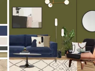 bold, green mid century lounge