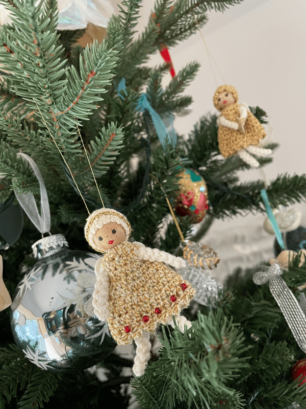 Christmas tree decorating with children