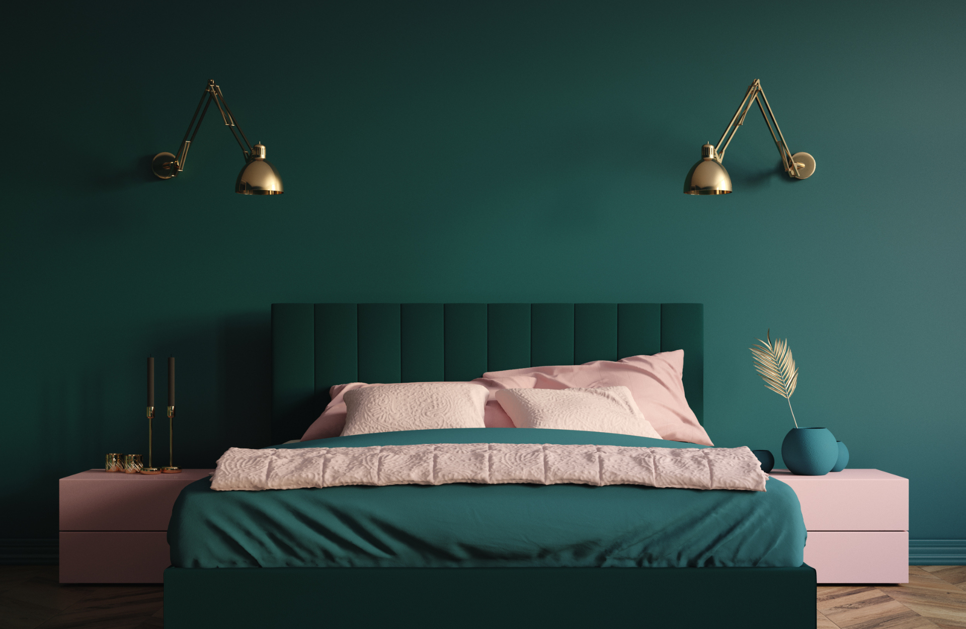 emerald green bedroom