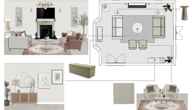 Large living room layout floorplan