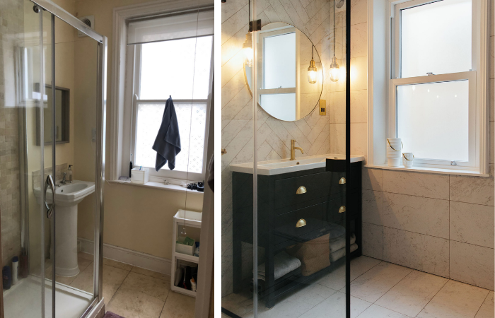 house tour bathroom before and after