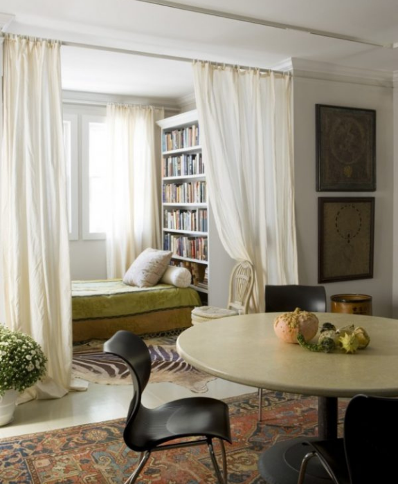 reading nook with curtain