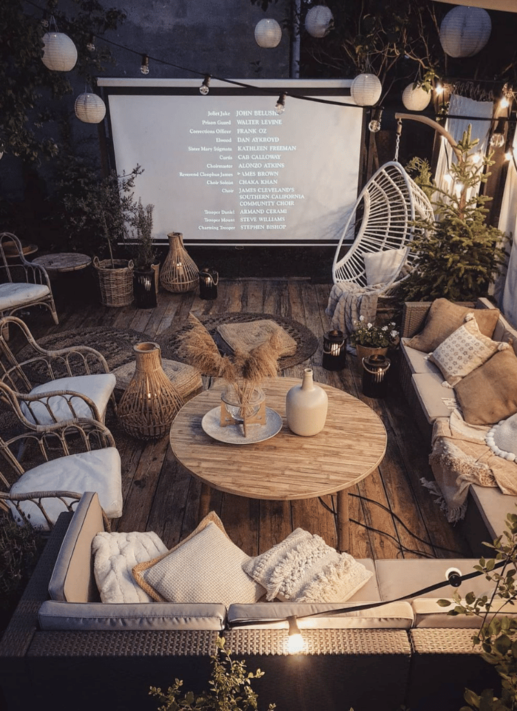design ideas for garden entertaining outdoor cinema
