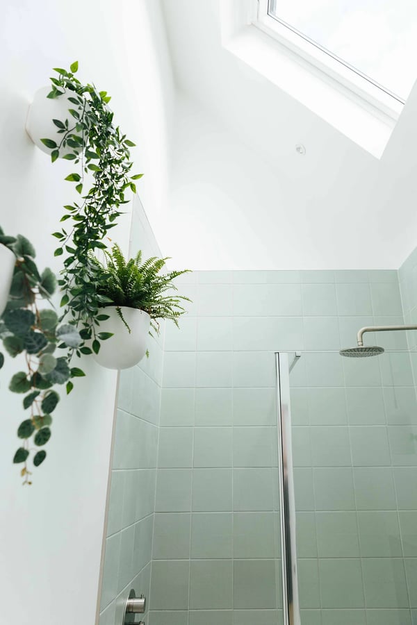 Green loft bathroom shower