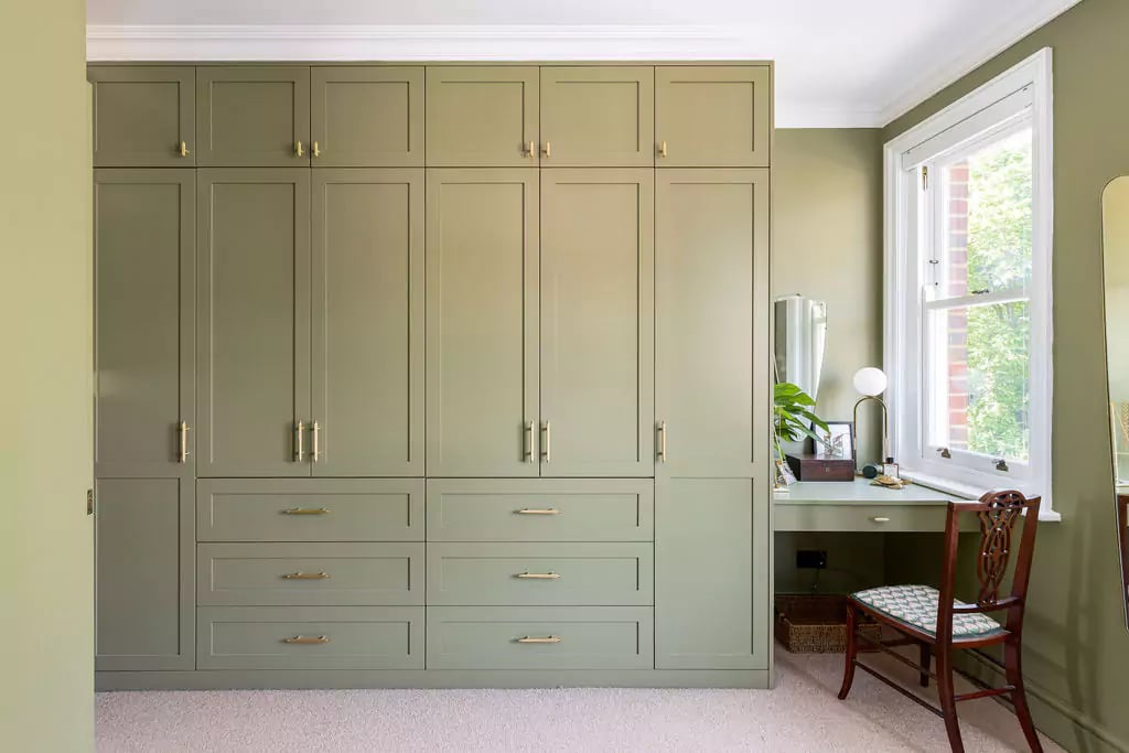 Bespoke fitted wardrobe with built in dressing table