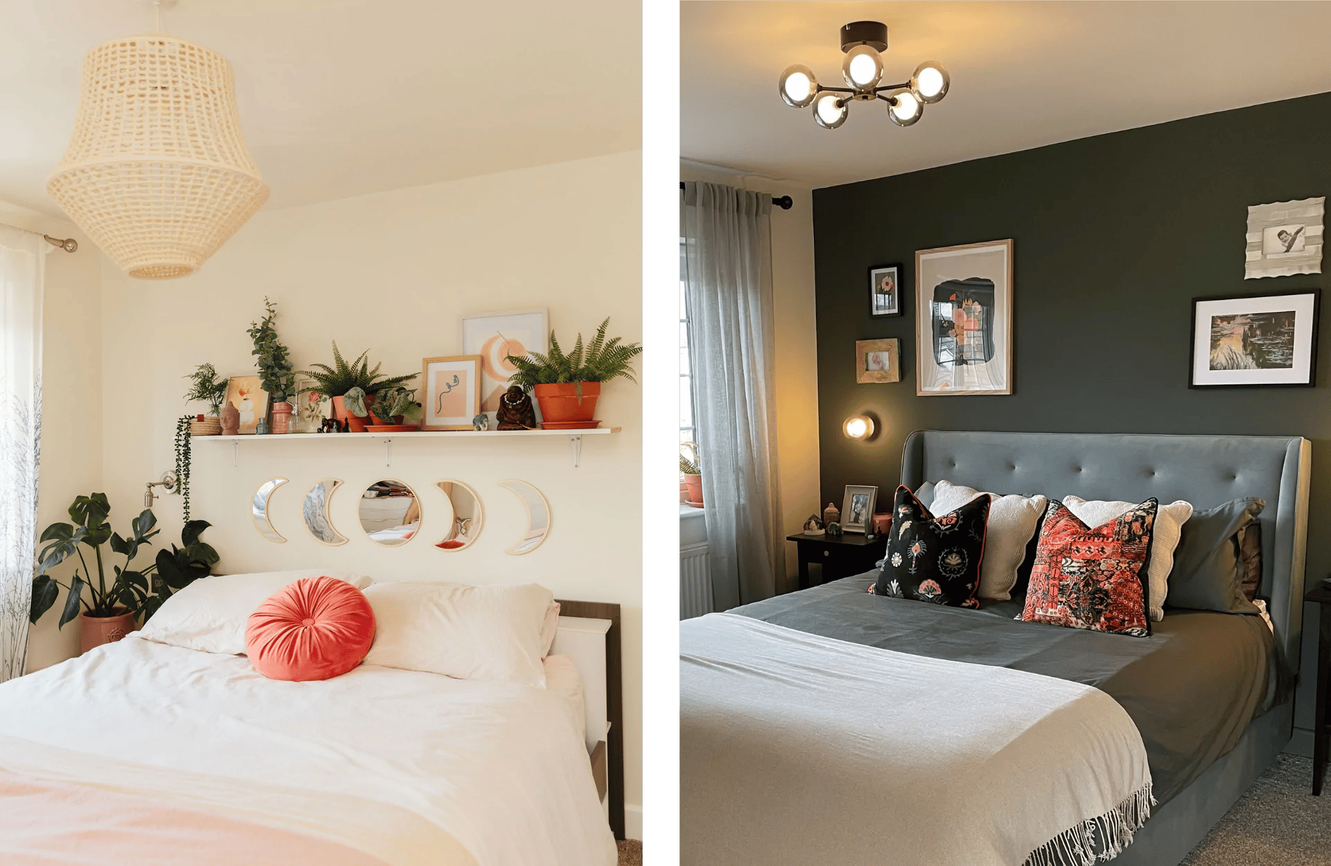Light vs dark bedroom colour scheme