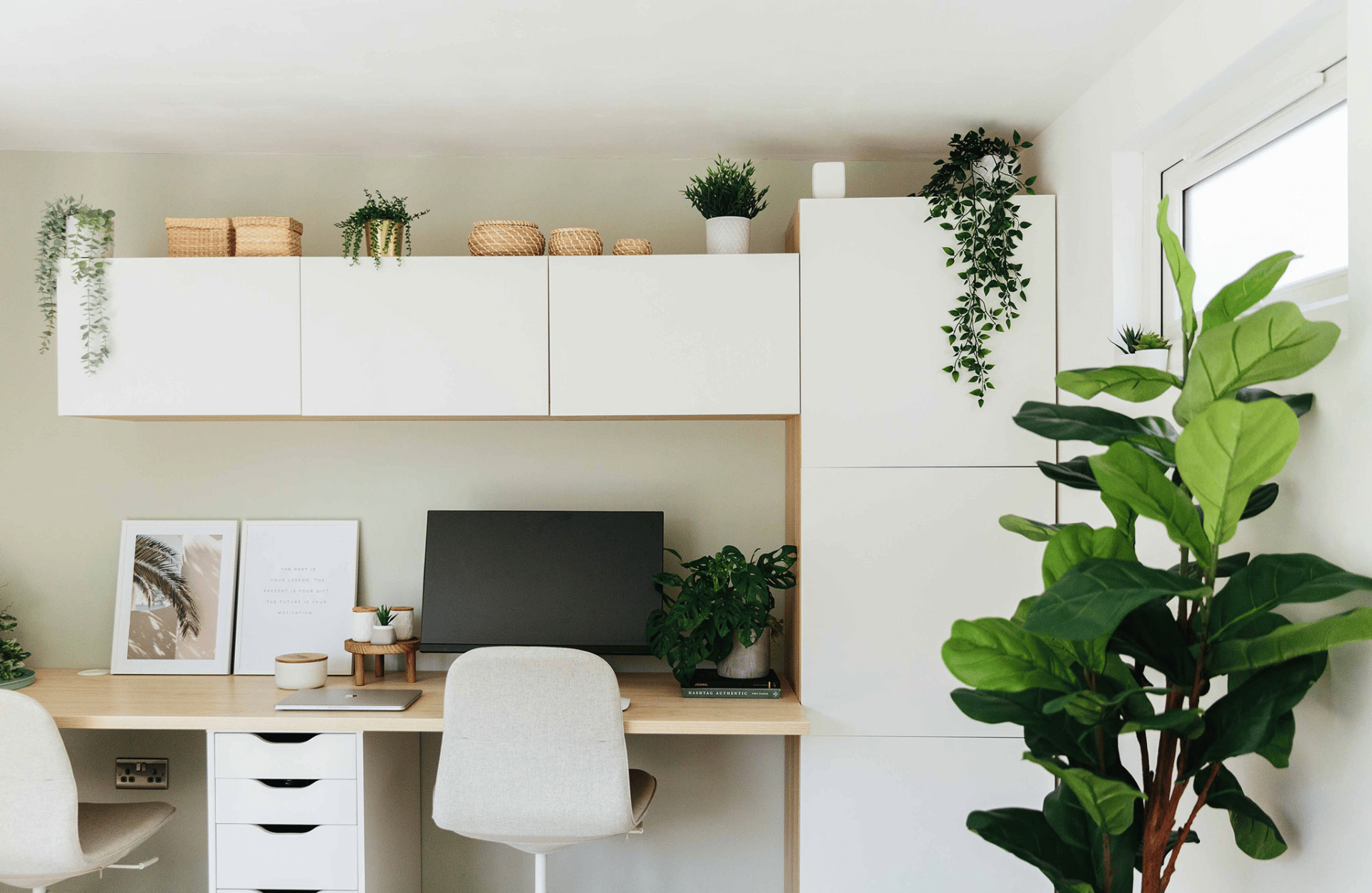 Home office with built in storage