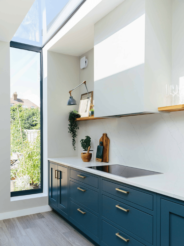 rear extension kitchen with floor to ceiling window