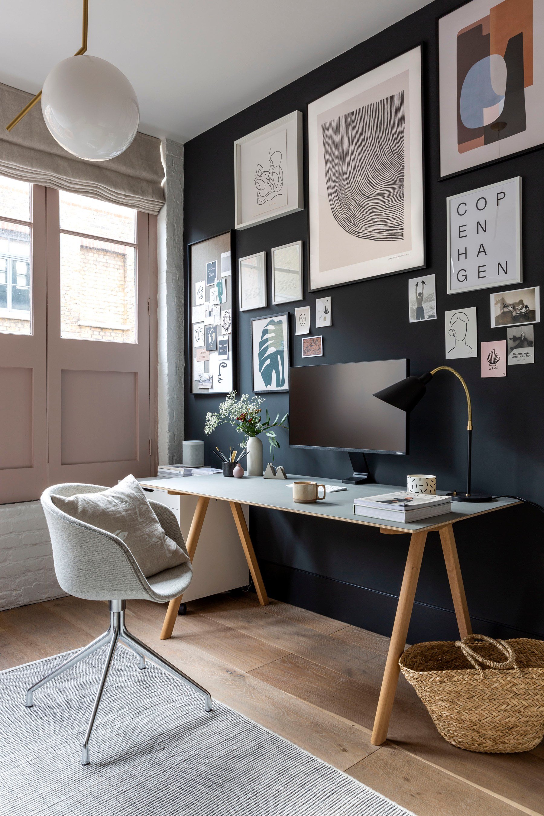 moody and dark home office inspiration