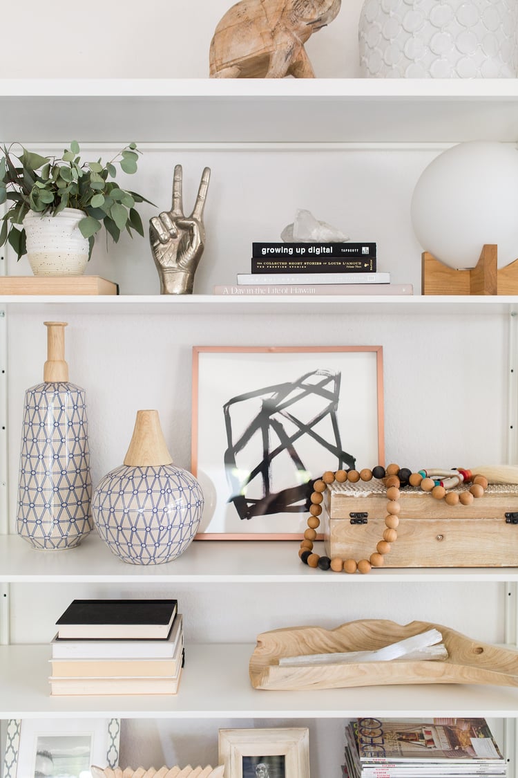 small home updates shelf styling