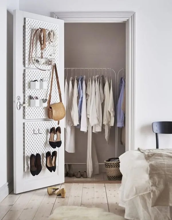 ikea skadis pegboard closet