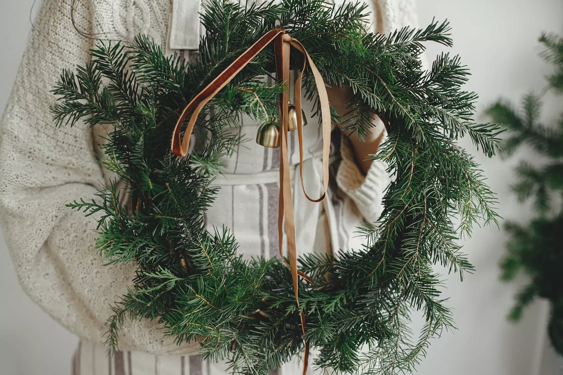 Simple and neutral christmas wreath
