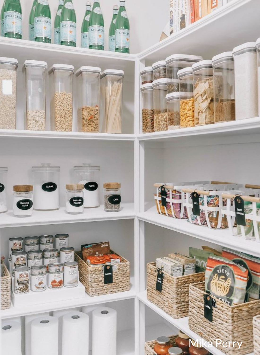 organised and labelled pantry cupboard closet 